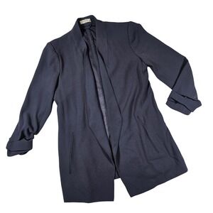 Babaton Aritzia Drape Navy Open Front Blazer Jacket Women's 6 Shawl Collar Rare